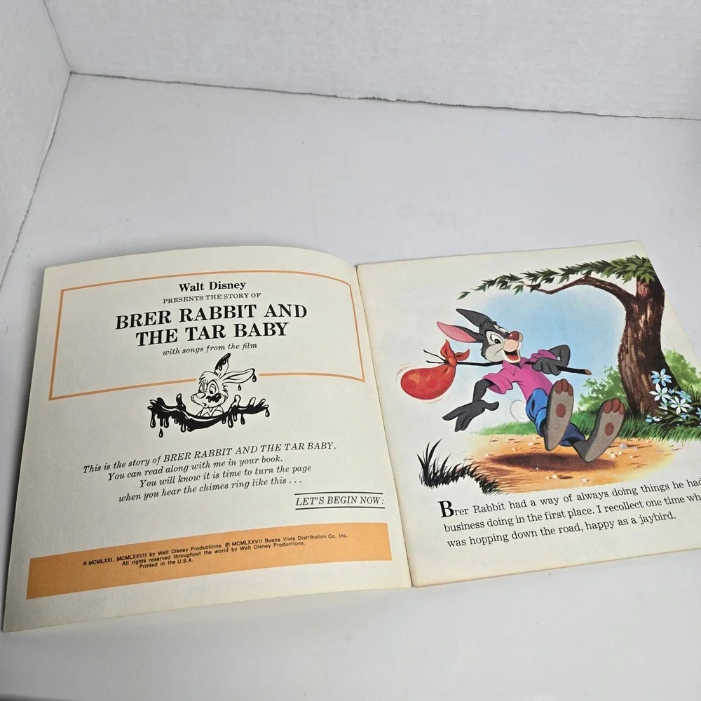 VTG Walt Disney Presents The Story Of Brer Rabbit and the Tar Baby Book Only